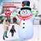 10FT Christmas Inflatables Snowman Outdoor Decorations, Giant Blow up Snow Man with Black Hat & Xmas Banner Yard Decor, Built-in Blue Rotating LED Lights for Lawn Patio Garden Party Holiday